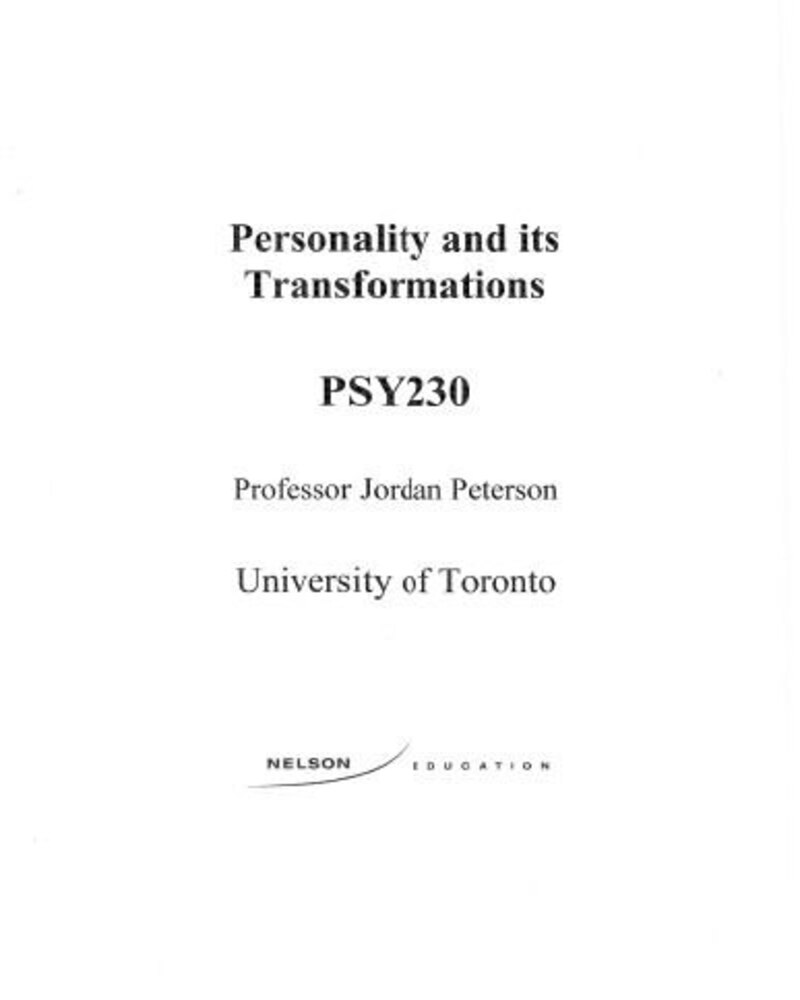 Personality and its Transformations